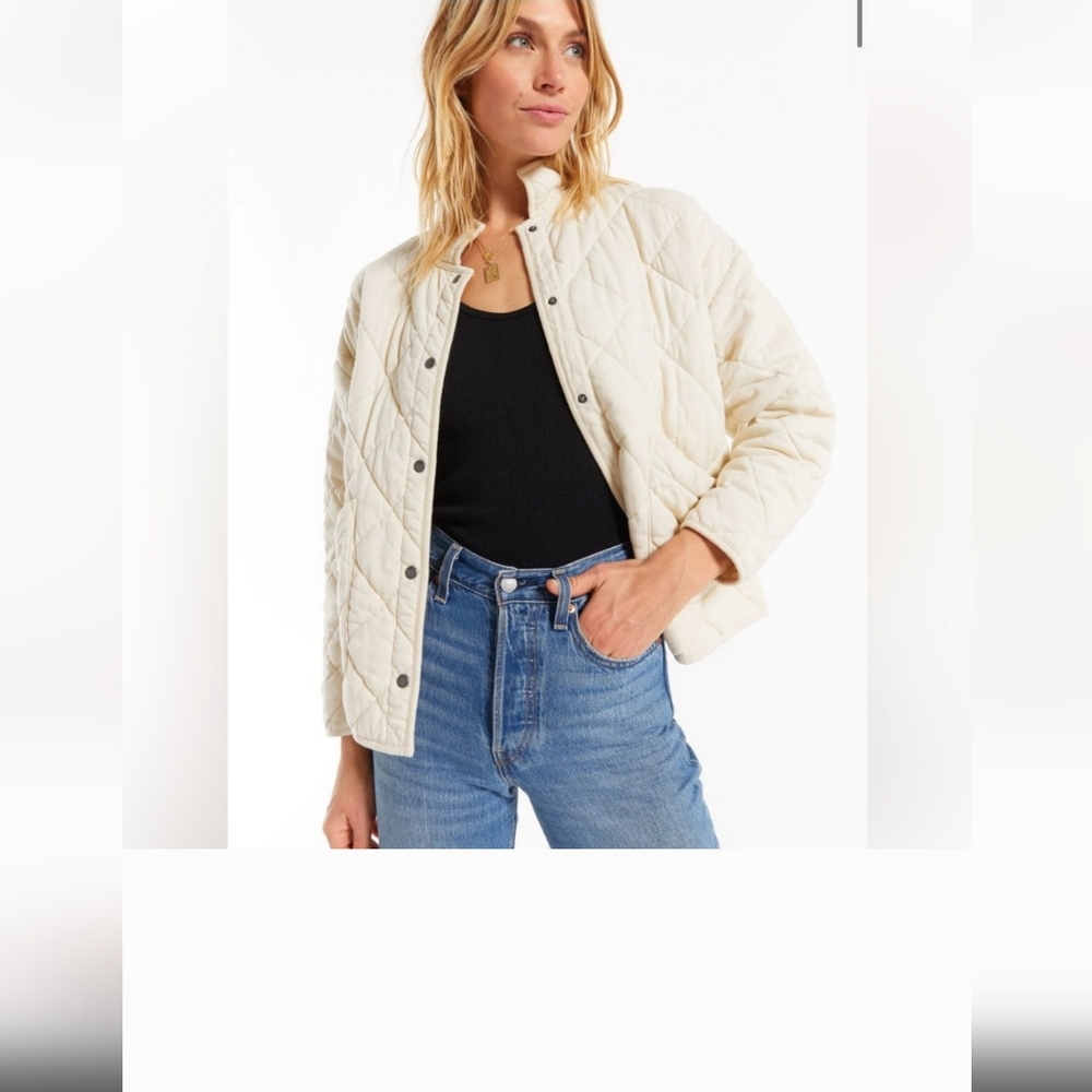 Z Supply Cream Quilted Maya Jacket
